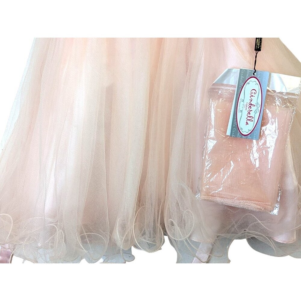 Cinderella Couture Girl size 14 Blush Pink Lace Rhinestone Formal Pageant Glam - Picture 6 of 16